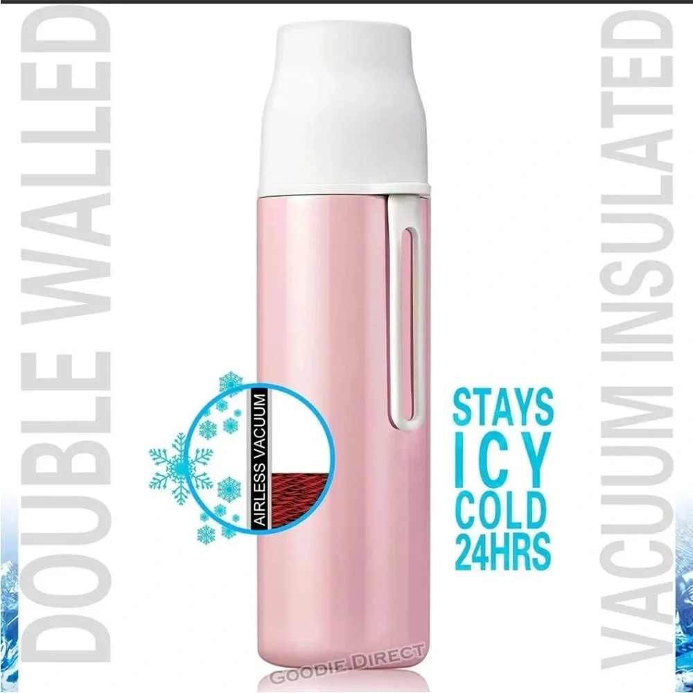 Elegant Life 480ML Water Bottle Double wall SS Vacuum Insulated 24/12 Hours pink